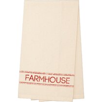 New Farmhouse Chic SAWYER MILL PIG Gray Ticking Feed Sack Dish Hand Tea Towel 