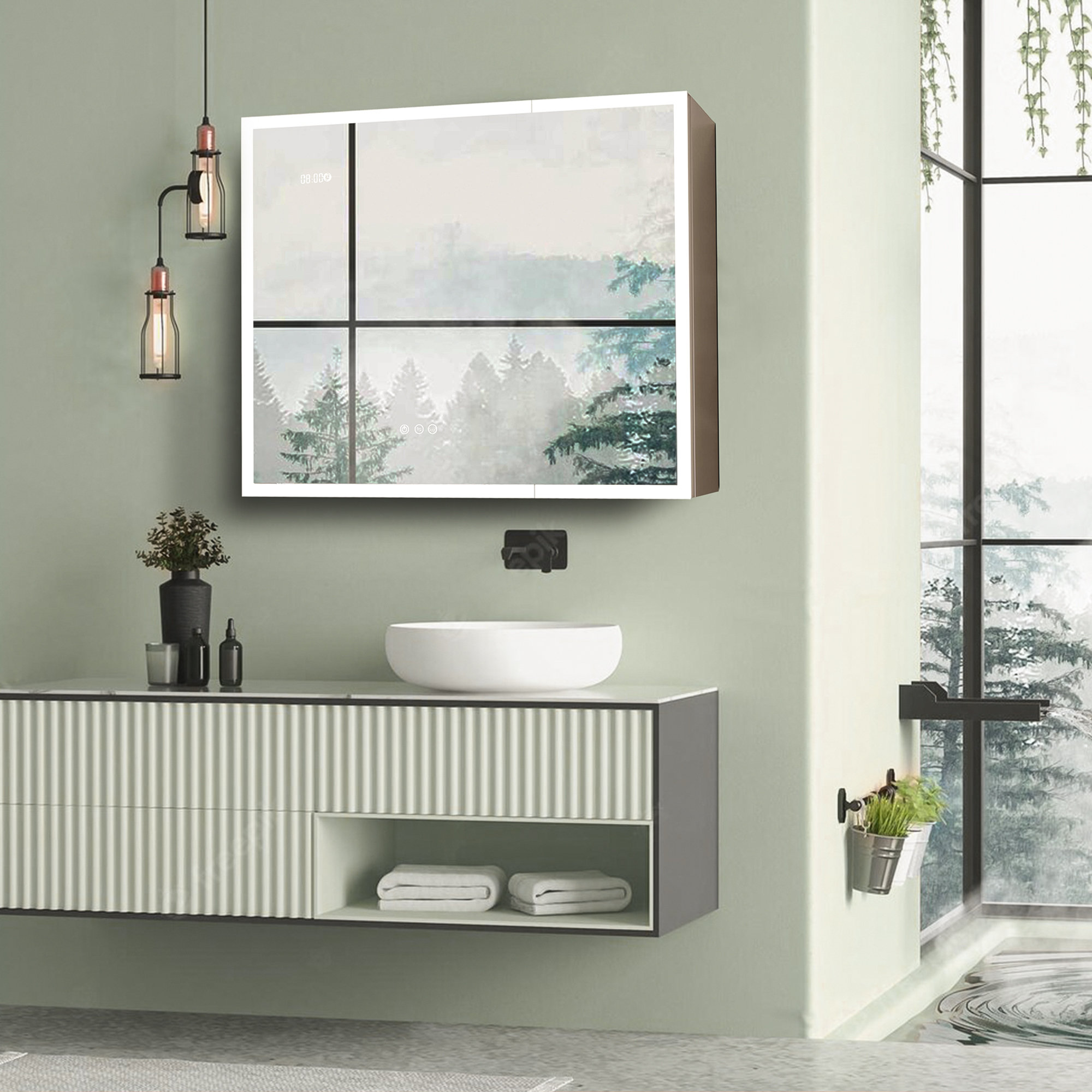 Latitude Run® Surface Mount Frameless Double Door Medicine with