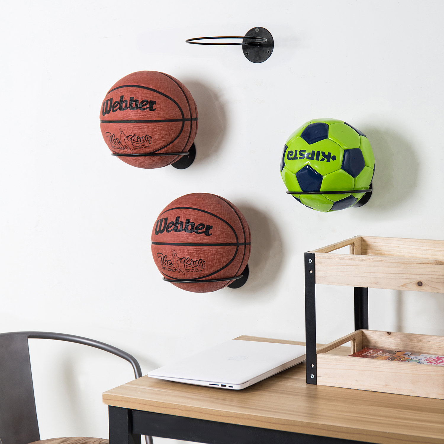 Gracie Oaks Florenza Wall Mounted Sports Rack | Wayfair