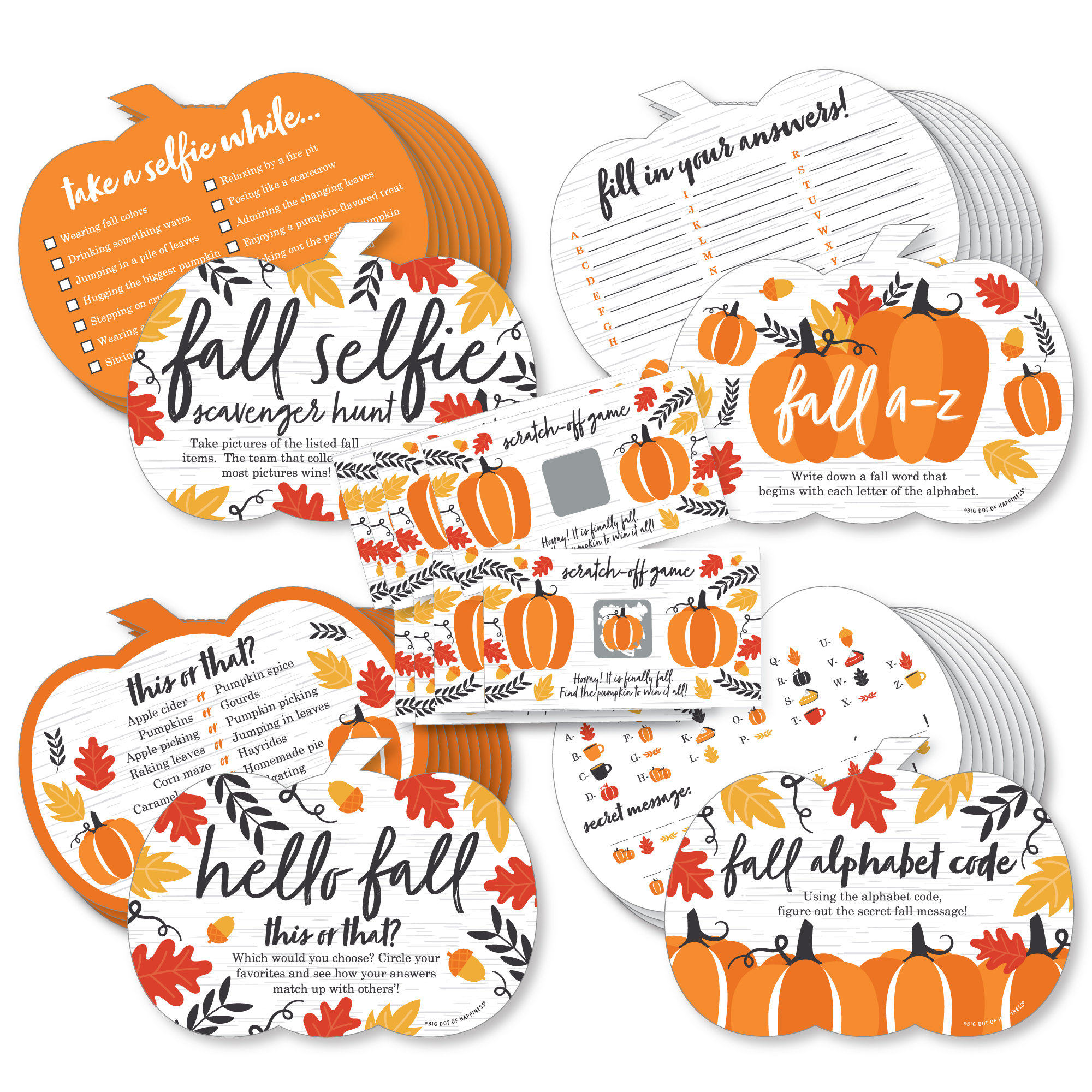 Big Dot of Happines Fall Pumpkin Party Favors | Wayfair
