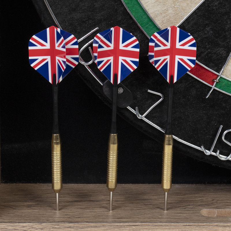 DMI Sports Dublin Dartboard Cabinet Set - Bristle Board With Chalk Scoreboard