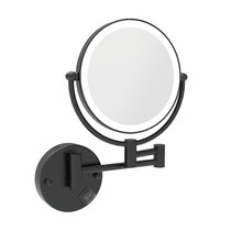 GLYYR Double-Sided Makeup Mirror Wall Mounted Shaving Mirror Luxury Bathroom Mirror for Hotel Vanity with Adjustable Extendable Round 3X Magnifying Mirror,8inches