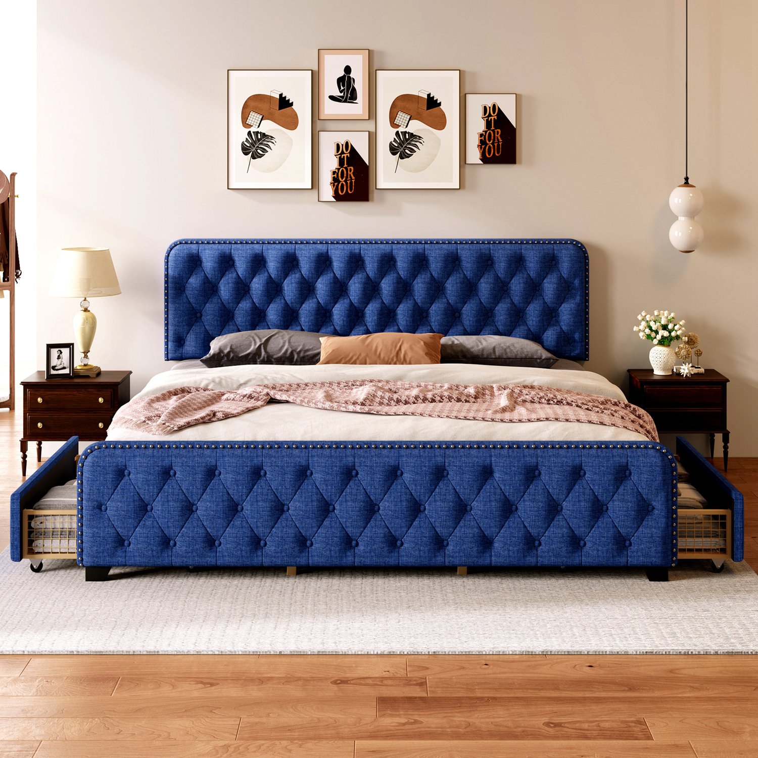 Red Barrel Studio® Aguajito King Tufted Storage Platform Bed Wayfair