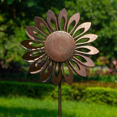 Sunset Vista Designs Cast Iron Sunflower Stepping Stone 12-Inch Diameter 