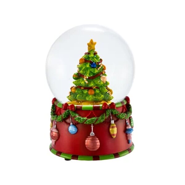 4 Piece Decoration Christmas Snow Globe Train Ornament