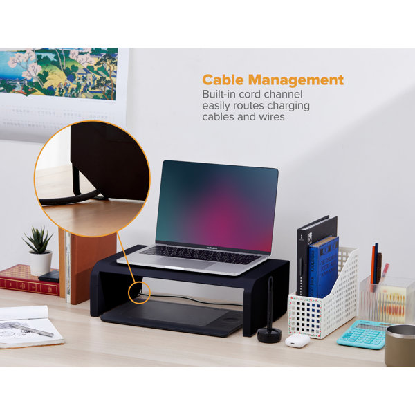 Inbox Zero Konnect Monitor Stand Riser, Black & Reviews | Wayfair