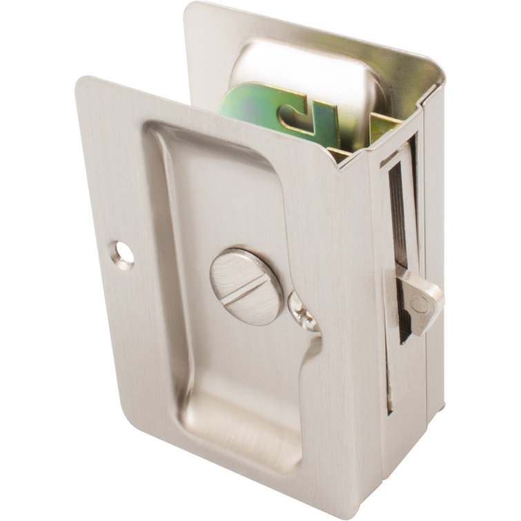 Stone Harbor Tall Pocket Door Lock - Satin Nickel Finish, HL82304 Model - View #9