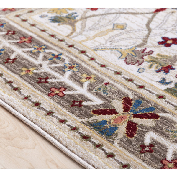 Lark Manor Dimmitt Performance Light Brown/Cream Rug & Reviews | Wayfair