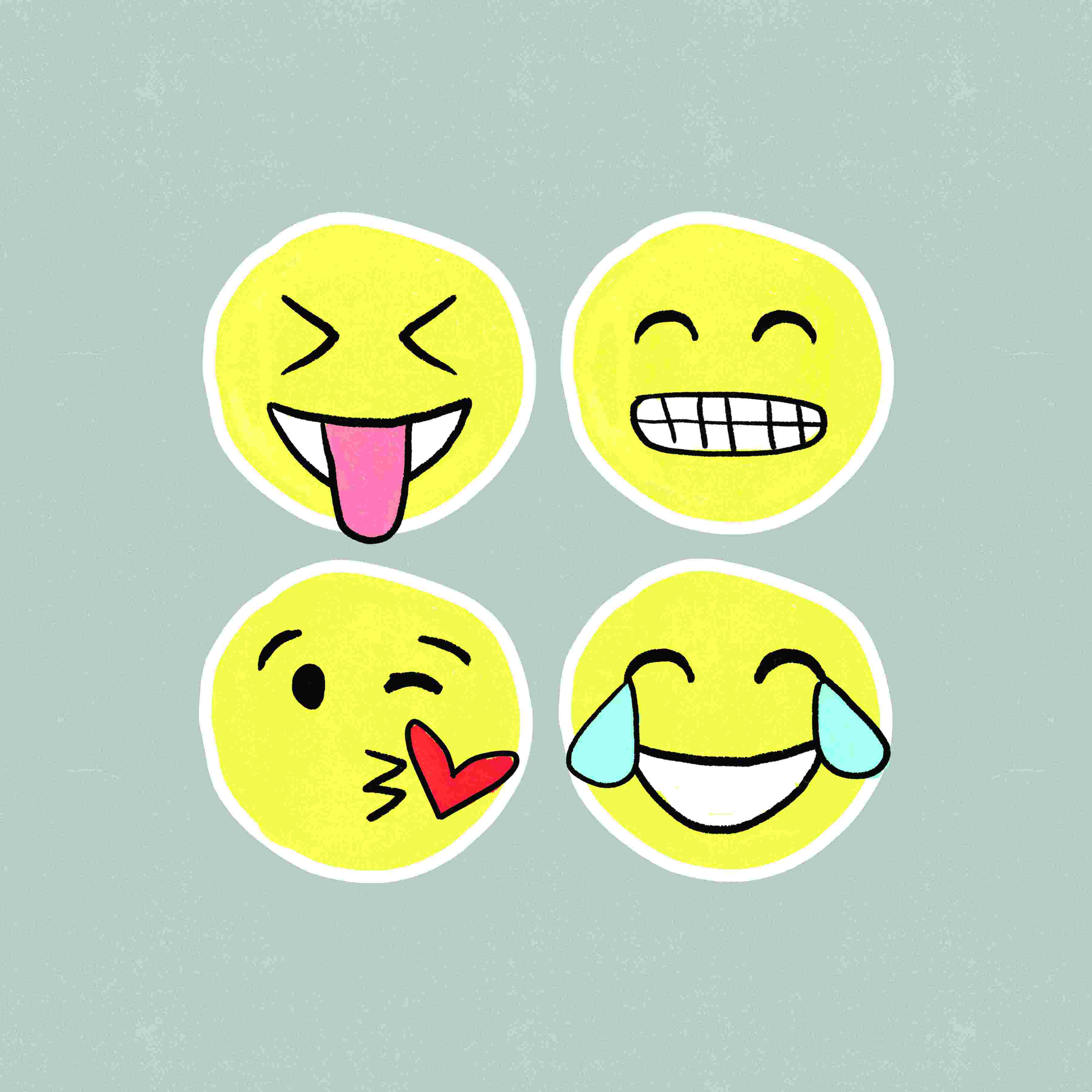 Trinx Four Chalkboard Emojis Wrapped Canvas Graphic Art Wayfair