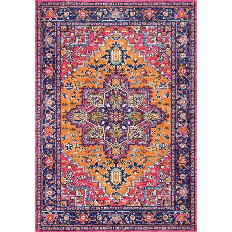 Bungalow Rose Garmond Oriental Orange Area Rug & Reviews | Wayfair