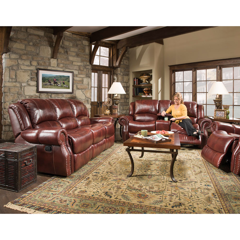 Additri Reclining 3 Piece Leather Living Room Set