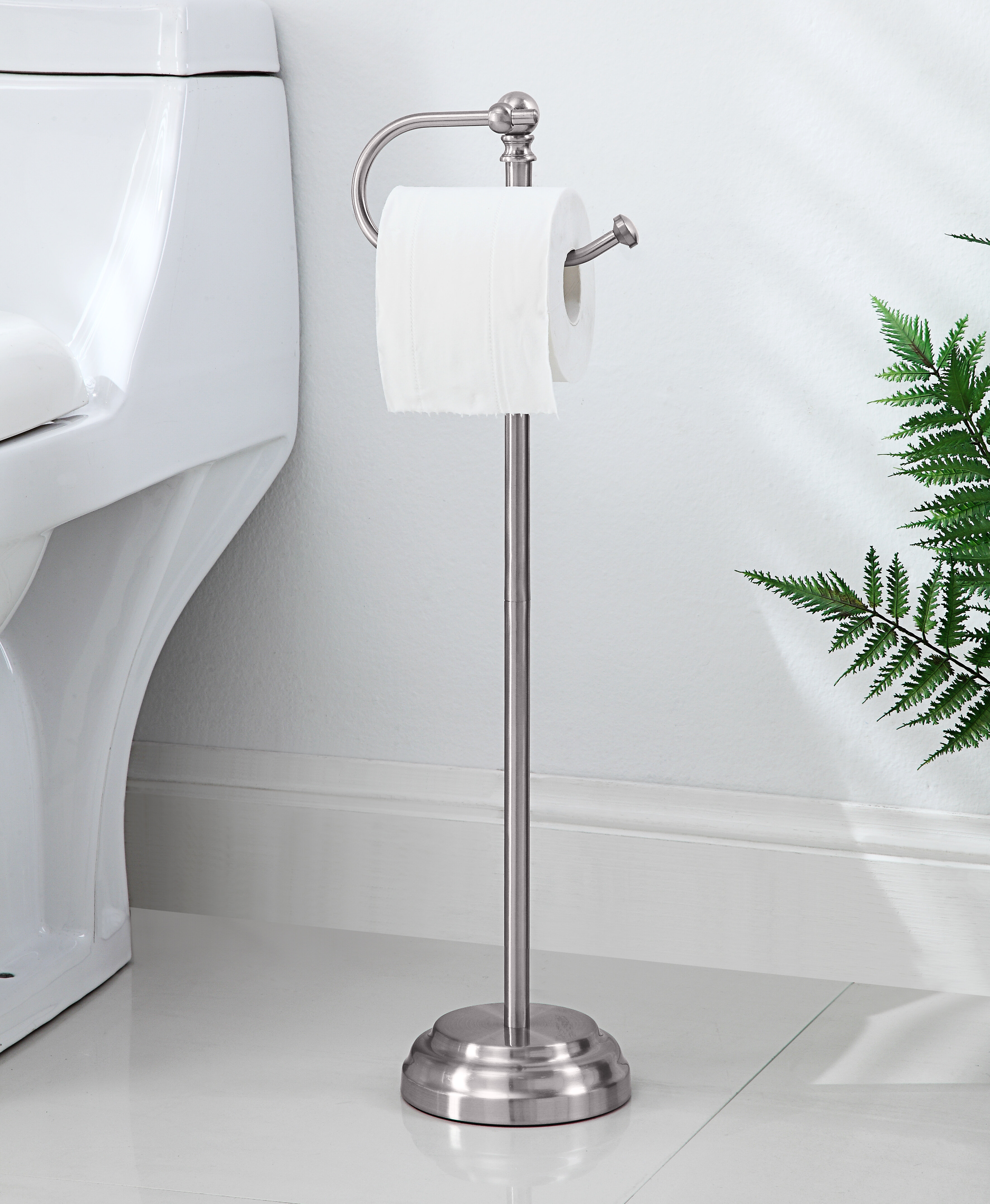 Pedestal Toilet Paper Holder Free Standing Tissue Stand Bathroom Decor New 