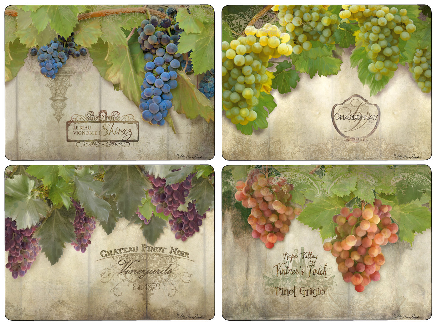 Pimpernel Tuscan Vineyard 4 Piece Cork Placemat Set & Reviews Wayfair