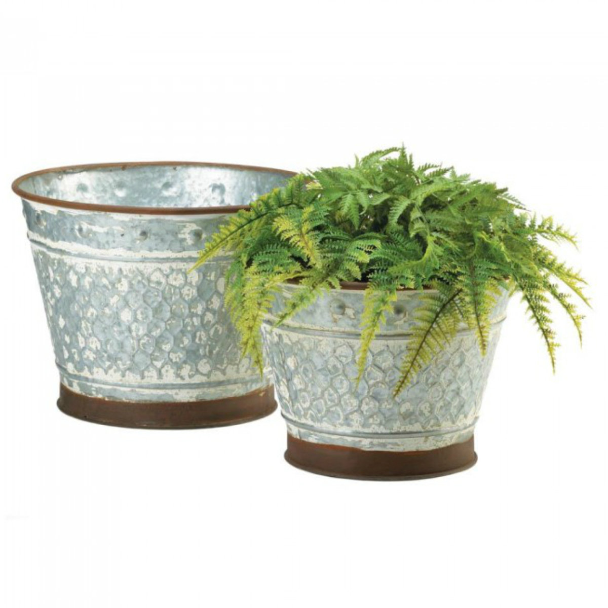 AEWholesale Galvanized Pot Planter Set Wayfair