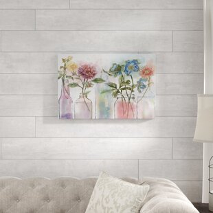 Set of Three Panel Pink Floral Canvas Wall Art Pictures Flowers 3036 