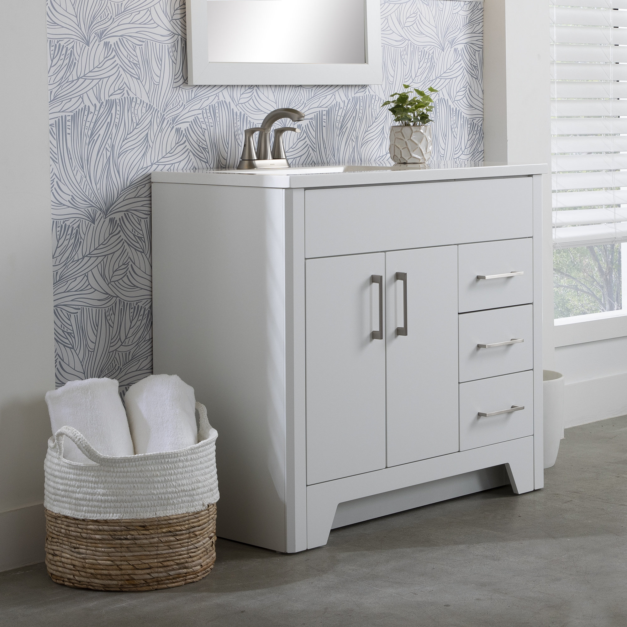 Zipcode Design™ Couto 36.25'' Single Bathroom Vanity with Polymarble