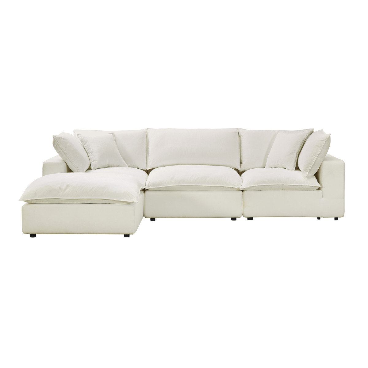 Enzo Decor 119'' Wide Velvet Left Hand Facing Modular Sofa & Chaise