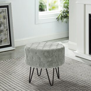 Marble Effect bhome Upholstered Foot Stool Dressing Table Pouffe Chair Round 