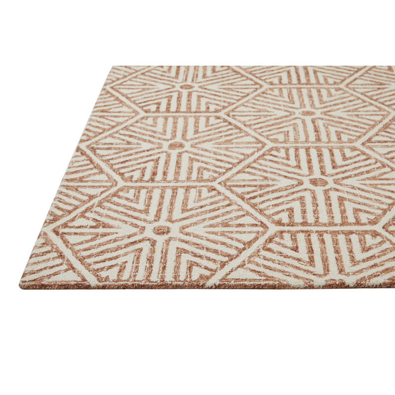 George Oliver Haycraft Handmade Wool Rust Rug | Wayfair