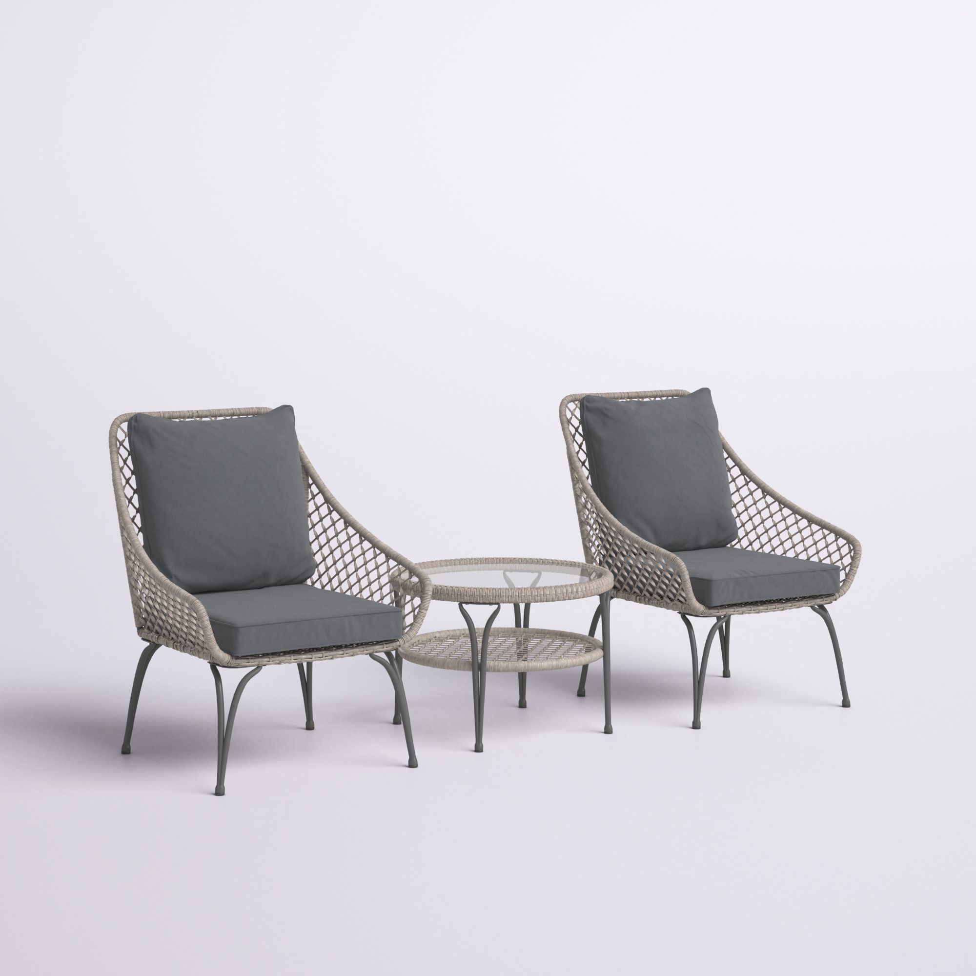 Mistana™ Mairead Wicker/Rattan 2 Person Seating Group with Cushions & Reviews Wayfair