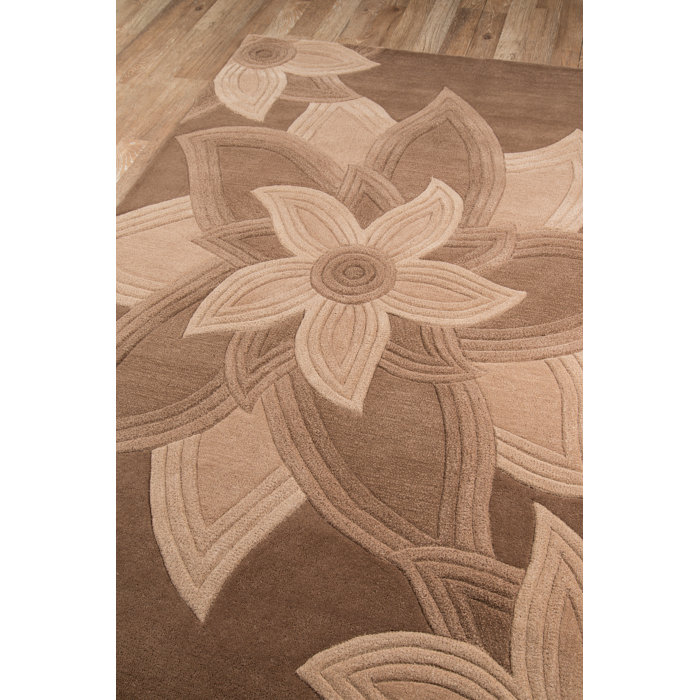Red Barrel Studio® Cloninger Handmade Wool Mocha Rug & Reviews | Wayfair