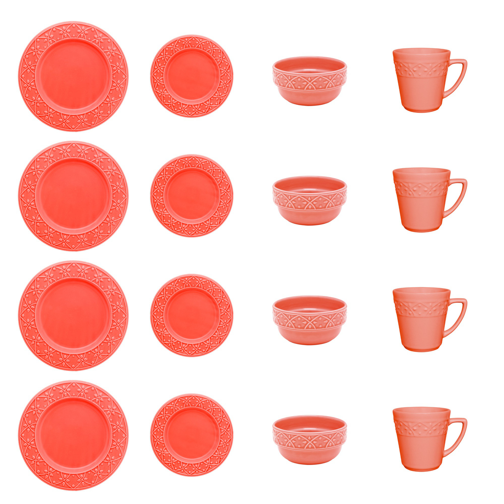 Winston Porter Amoriana Earthenware Dinnerware Set of 16 Wayfair