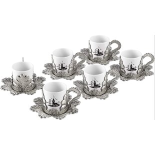 Mirror Cups |Mirage Mirror Cups Creativity Coffee Cup and Saucer Set of 6 Hand-made mirror cup,Thanksgiving mothers Day gift Christmas birthday present