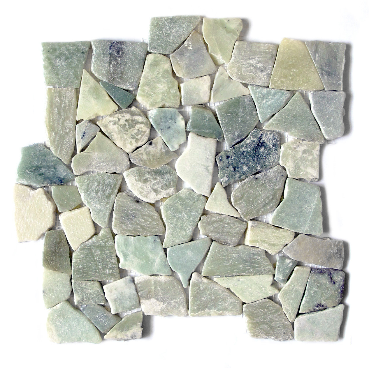 FuStone Jade Flat Random Sized Marble Mosaic Tile in Green & Reviews