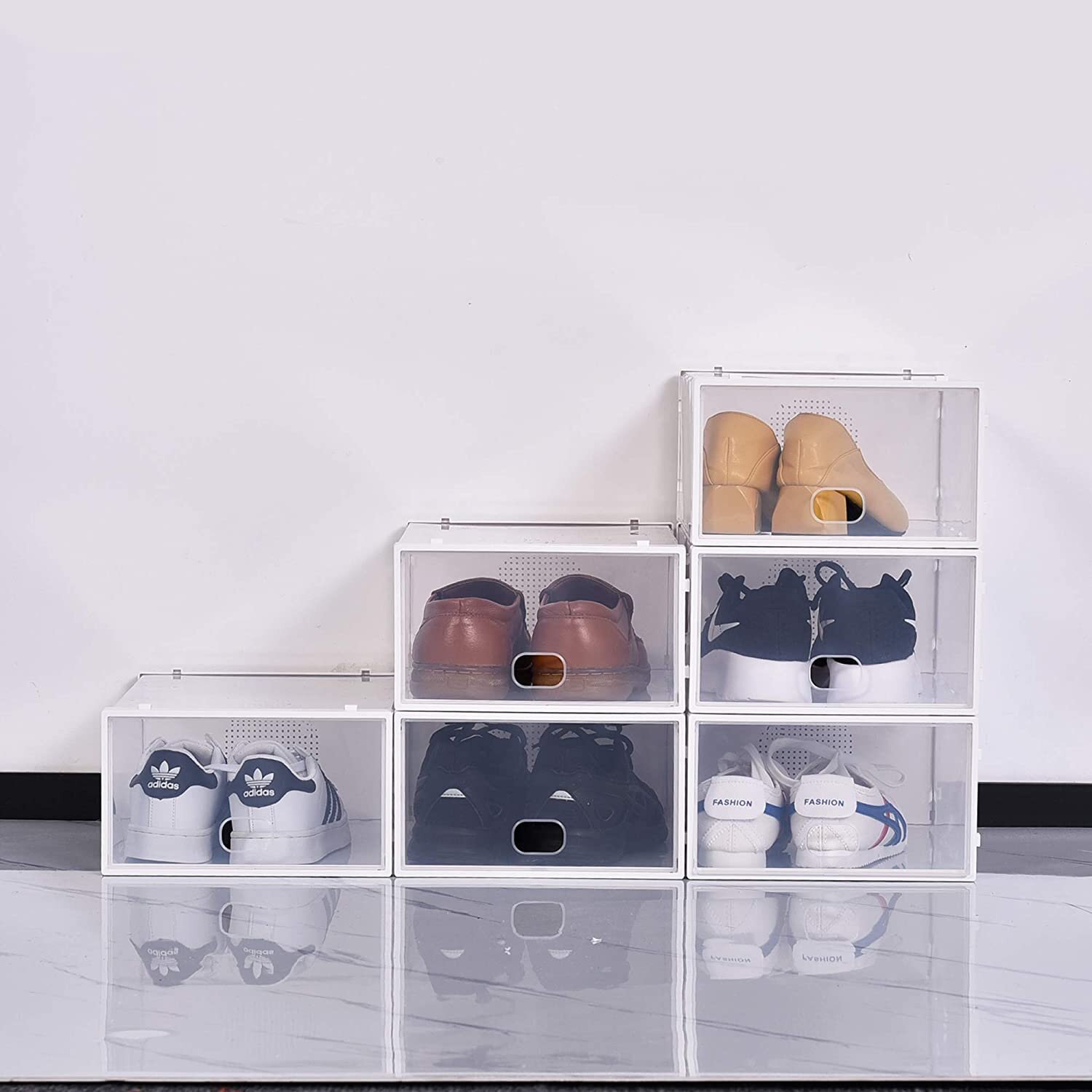 Mens Shoe Box PP Polypropylene Clear Storage Organiser New 