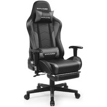 Blue Whale Back Massage Gaming Chair with Footrest,PC Computer Video Game Racing Gamer Chair High Back Reclining Executive Ergonomic Desk Office Chair with Headrest Lumbar Support Cushion 8262Black 