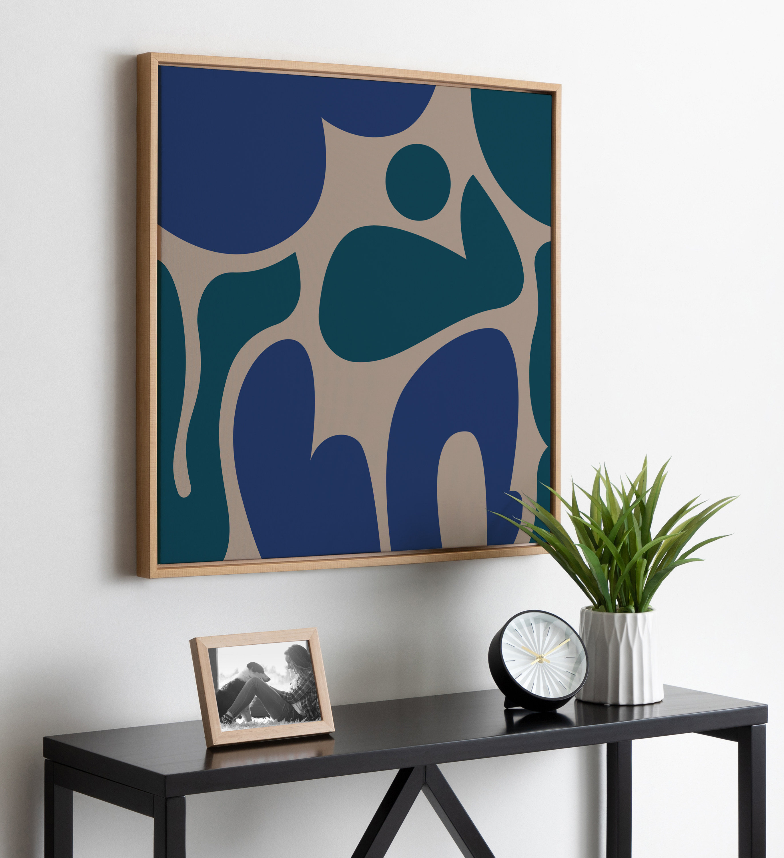 Ontrouw Interpreteren Scepticisme Ivy Bronx Groovy Happy Abstract Blue And Green 30X30 A FC by The Creative  Bunch Studio - Floater Frame Print on Canvas | Wayfair