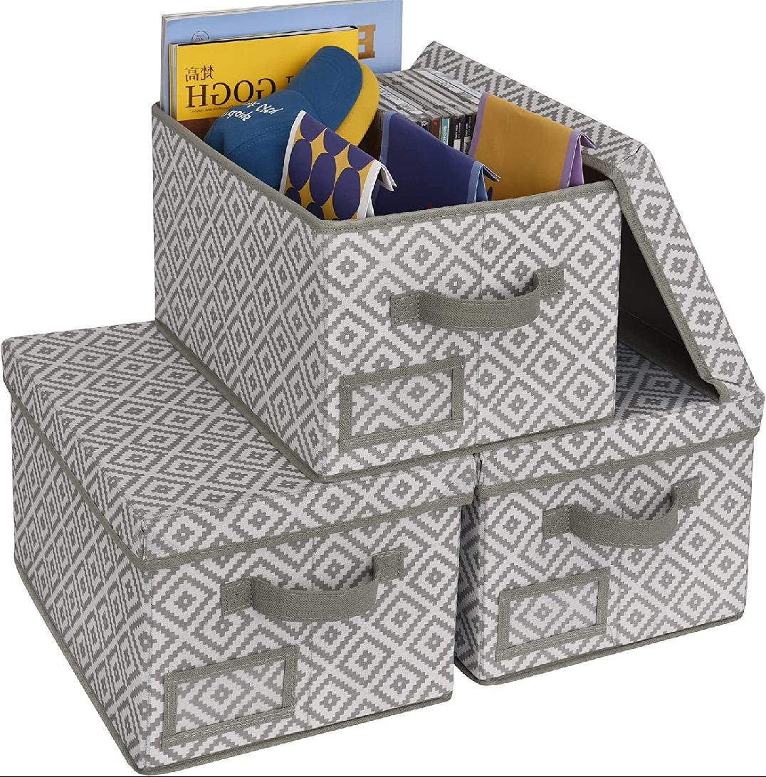Union Rustic Storage Bins Fabric, Storage Bins With Lids, Foldable
