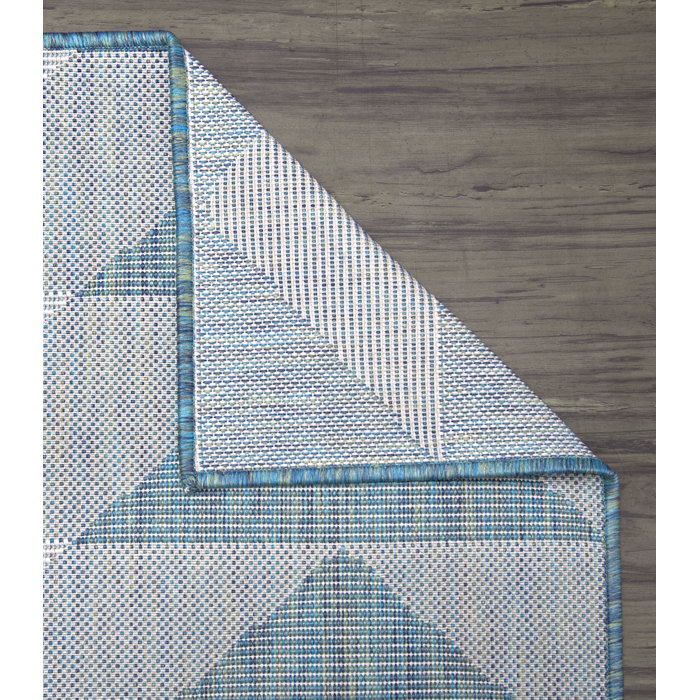 George Oliver Camdenton Teal Blue Indoor/Outdoor Rug & Reviews | Wayfair