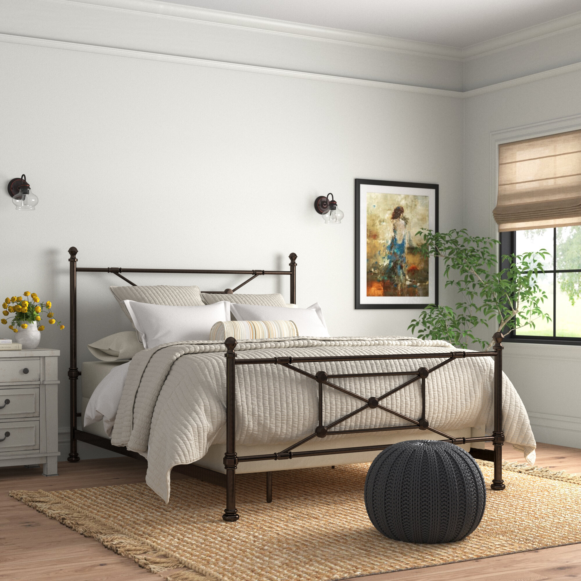 83"x42"x35" Sliver Metal Bed Platform Frame Twin Size Bedroom Home Furniture New 