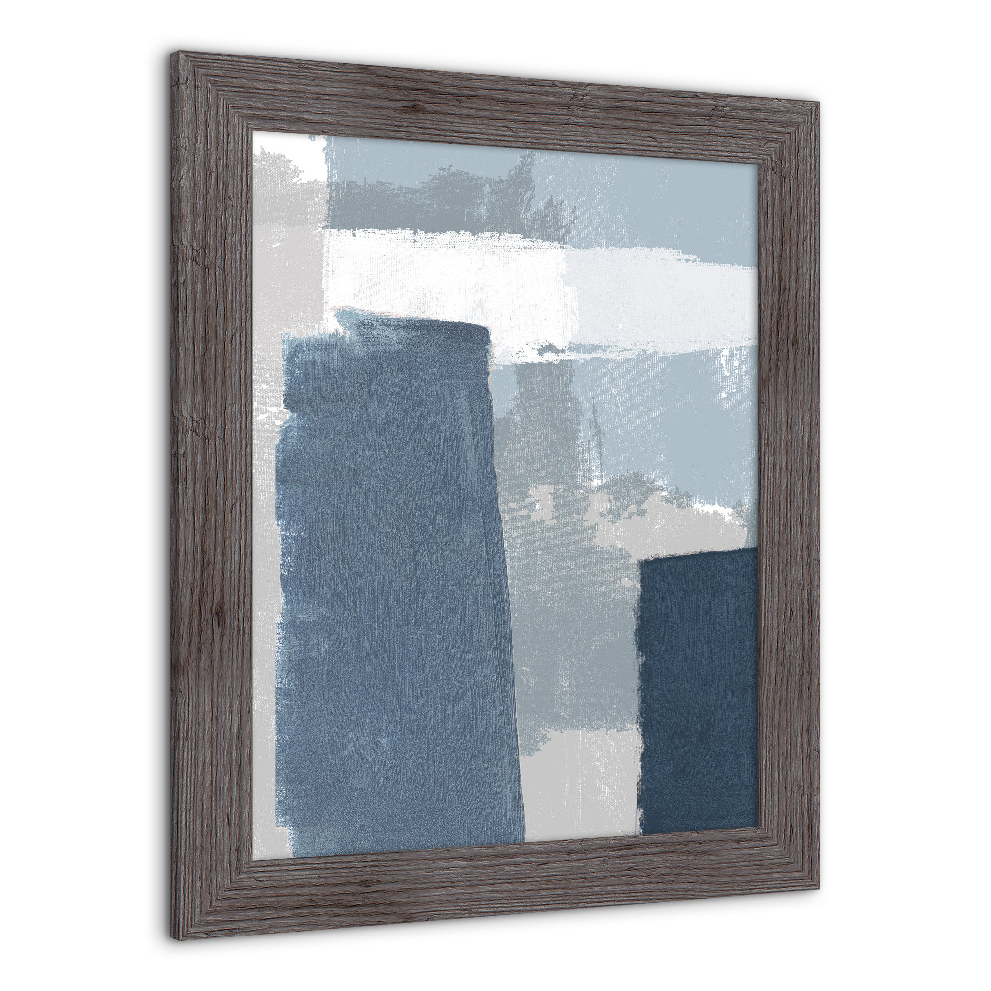 Orren Ellis Painterly Blue Abstract Picture Frame Print on MDF Wayfair