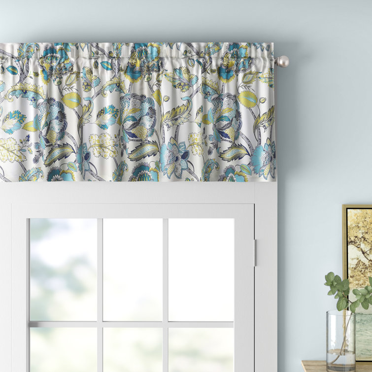 Cypress Floral in Midnight Window Curtain Valance  52 x 16 