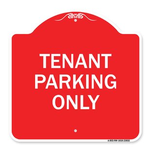 Tenant & Guest Parking Only with Right Arrow 8x12 Aluminum Sign Made in USA R/W 