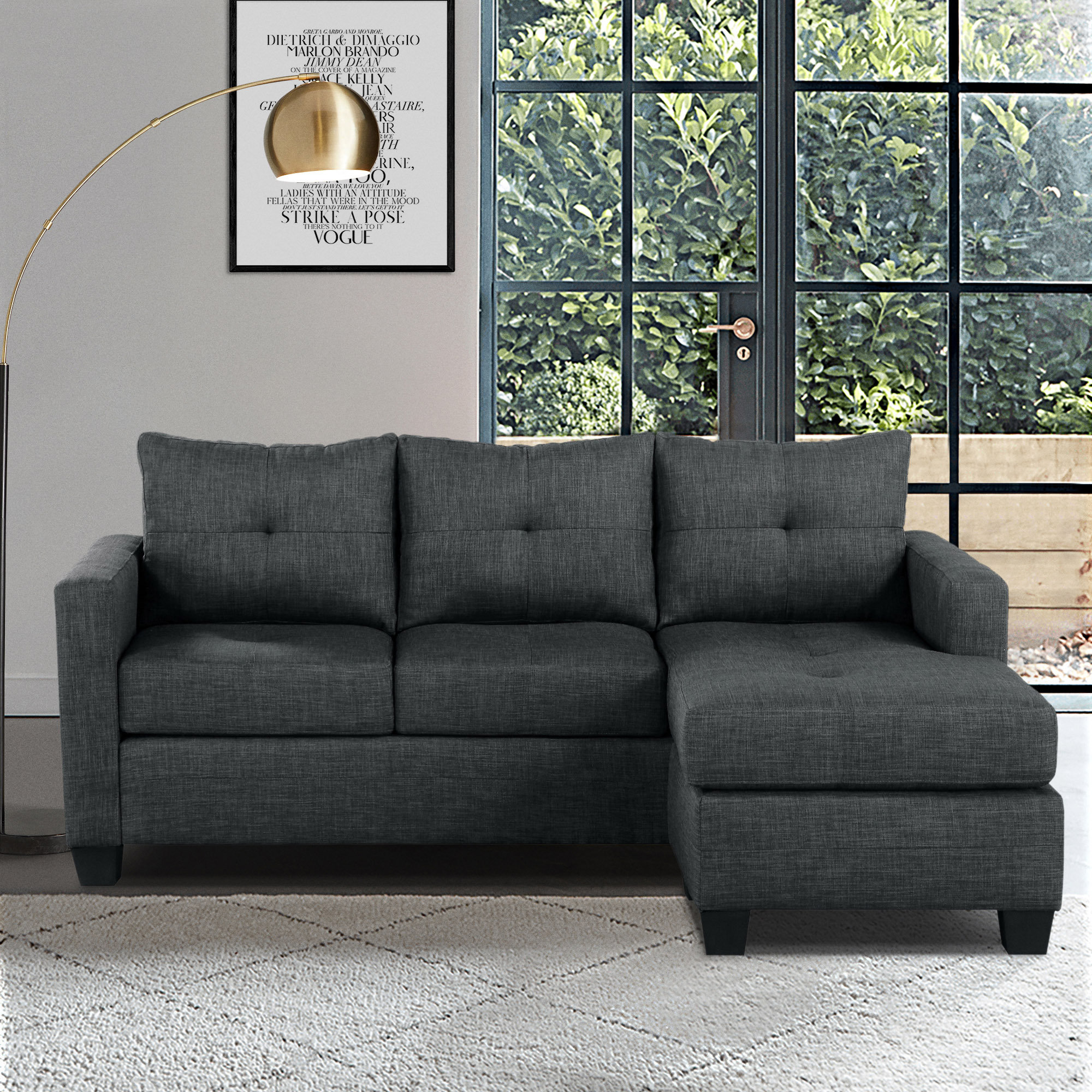 Optimism Maladroit Maneuver Latitude Run® Monsey 78'' Upholstered Sofa Chaise | Wayfair