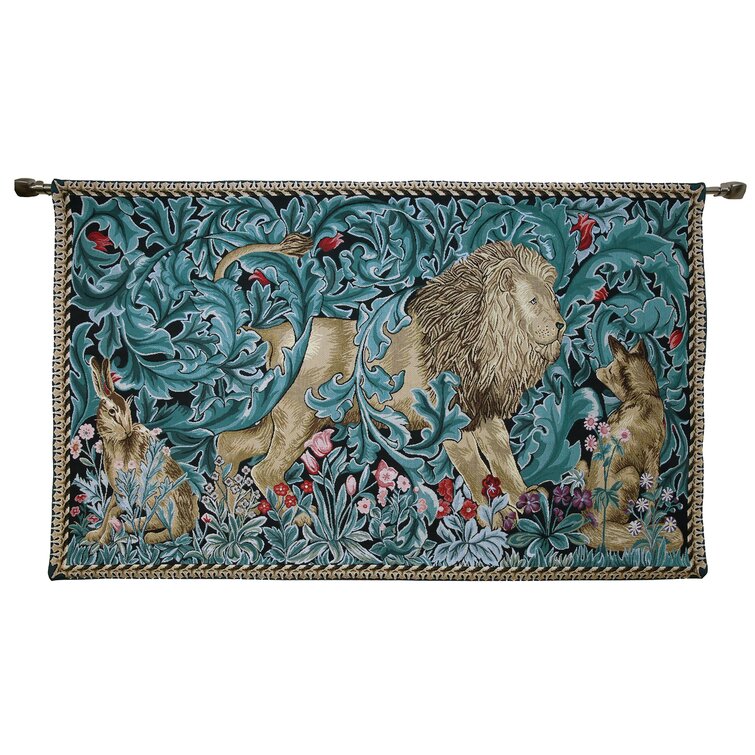 Tapestry Wall Hanging William Morris Lion and Forest 
