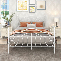 Details about   Queen Size White Classic Metal Farmhouse Shabby Chic Headboard Frame Bed Bedroom 