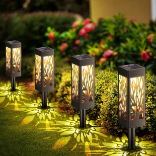 2 Pack Solar Garden Lights with Hollowed-Out Dandelion Design Waterproof Solar Powered Table Desk Lamps for Tabletop Garden Yard Patio Balcony Decor Solar Lantern Lights Outdoor 
