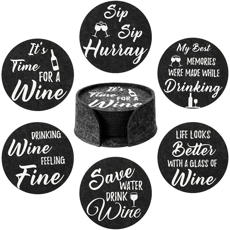 BOMBCY Pieces Felt Coasters For Drinks Absorbent With Holder Drink Coasters  With Funny Sayings For Drink Lovers Cup Mats Drink Glass Coaster  Distinctive Present For Housewarming Apartment Decor Wayfair Canada | Set