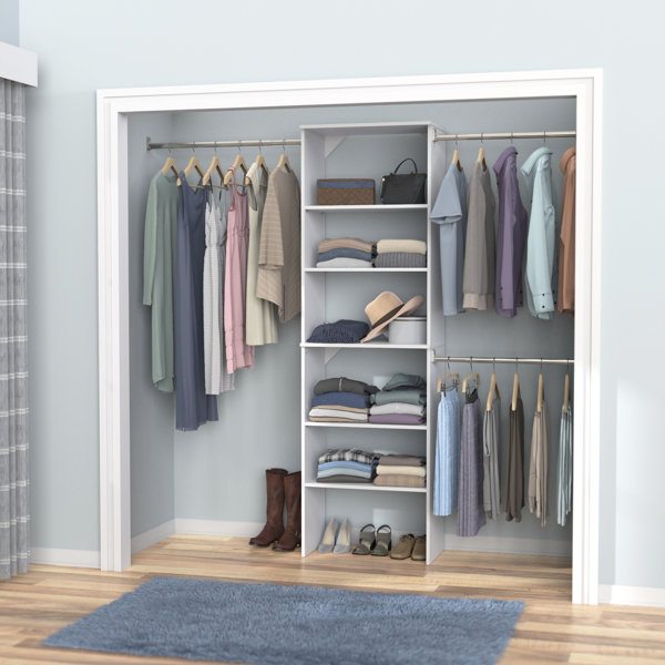 8-Shelves Titanium Metal Deluxe Clothes Storage Organizer Custom Closet System 
