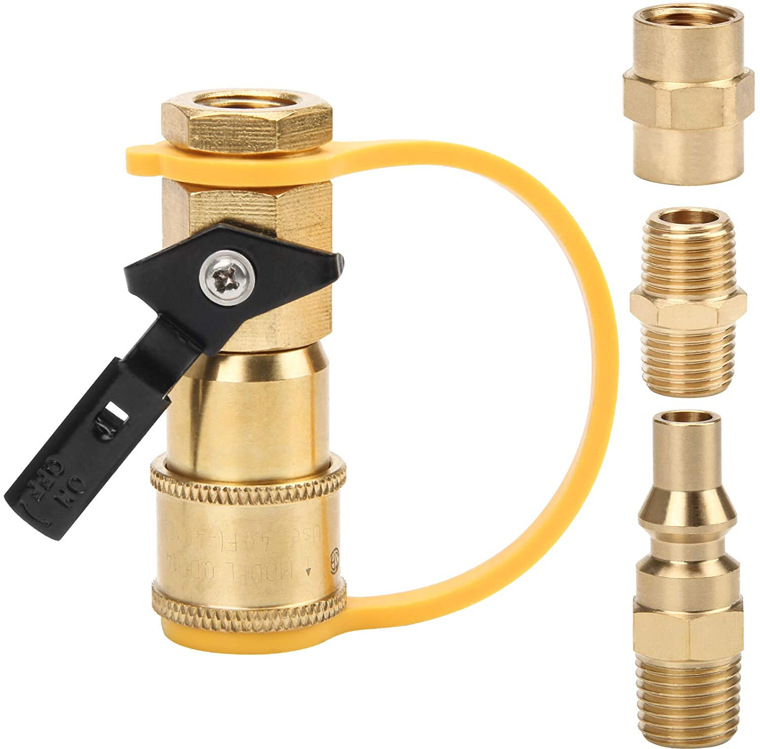 Propane LP Gas Brass Adapter Quick Connect 1/4" NPT Valve Connector Male Plug 