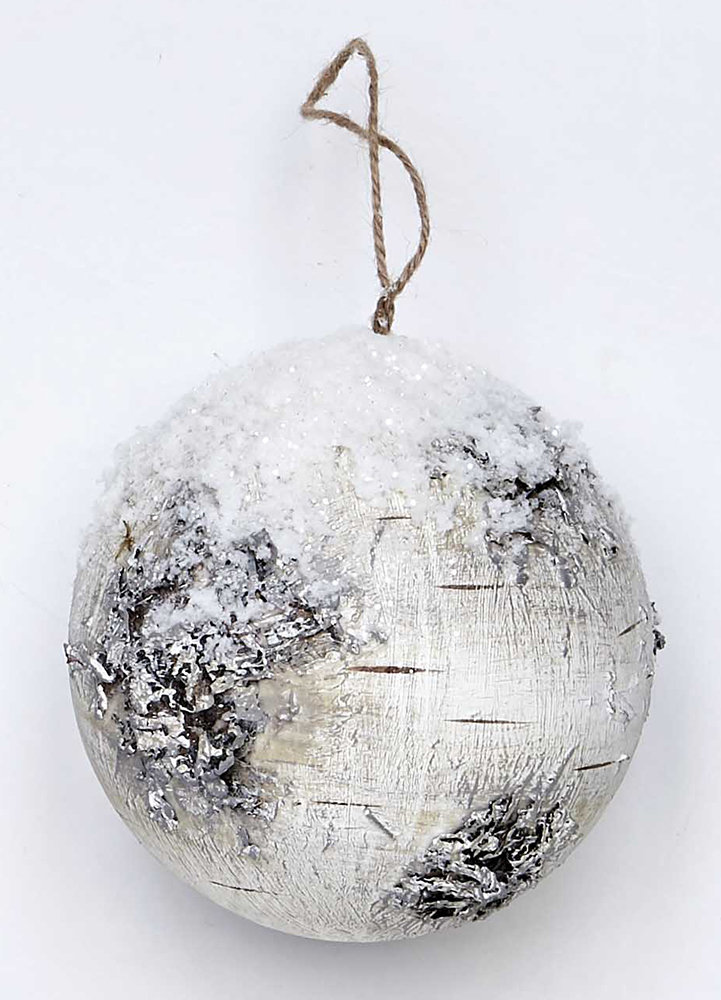 The Holiday Aisle® 5" Snowy Birch Ball Ornament & Reviews Wayfair