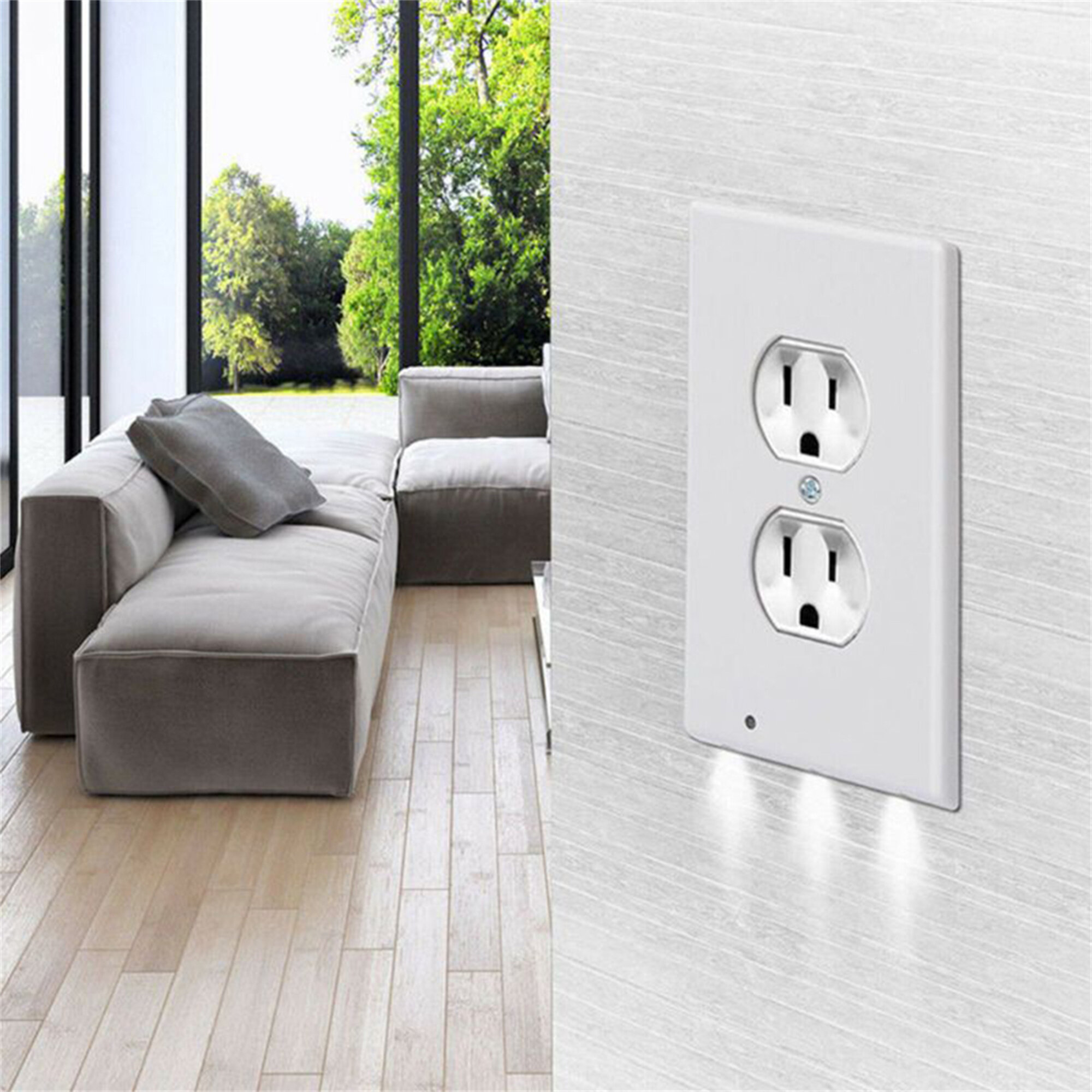 5-Pack Wall Outlet Cover wall plate with led night lights Ambient light sensor 