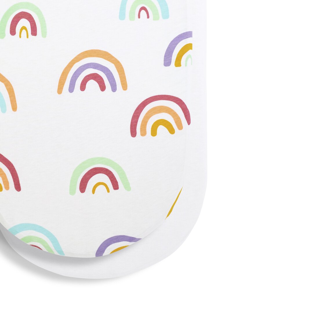 Snuz Moses Basket 2 Pack Fitted Sheet, Rainbow