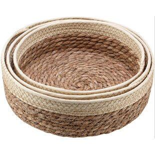 Natural Wicker Round Hamper Bread Fruit Gift Storage Buffet Bamboo Baskets Trays 