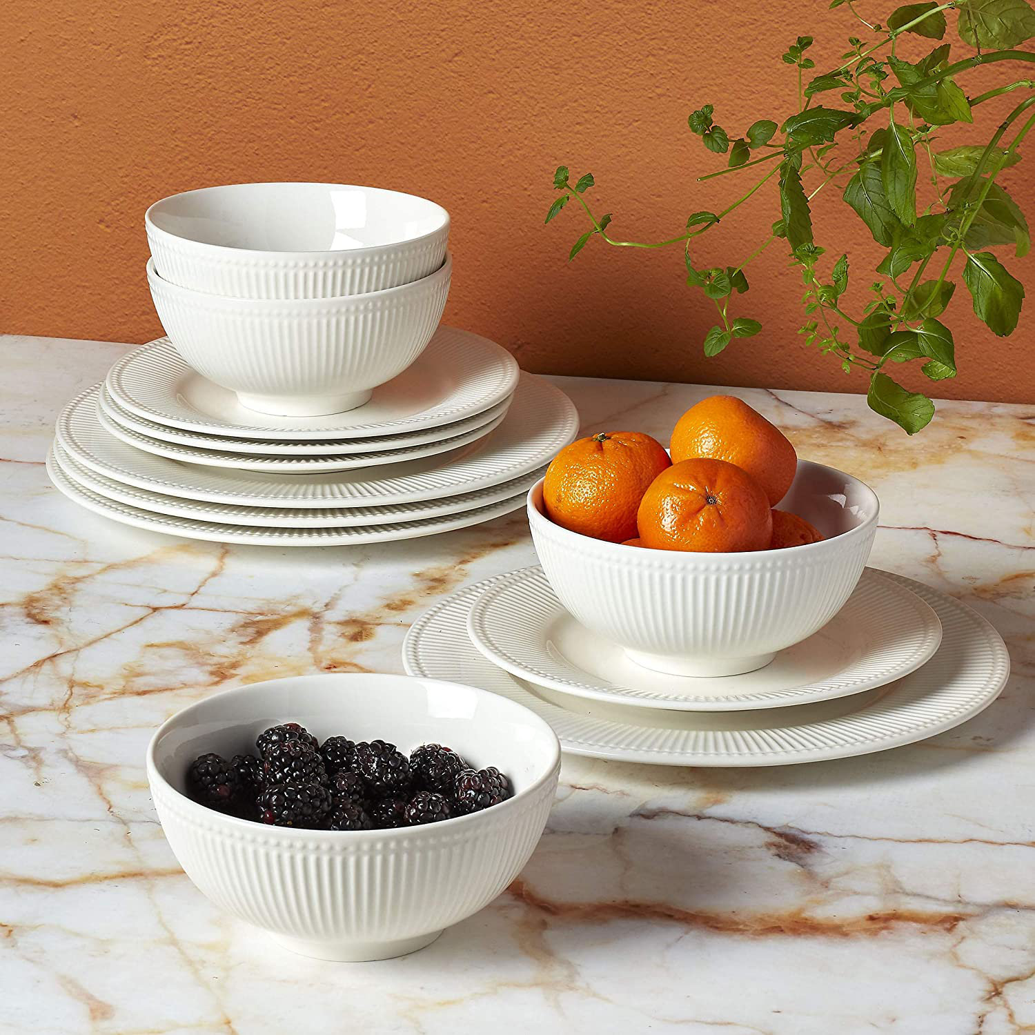 Tabletops Gallery Porcelain China Dinnerware Set of 12 & Reviews
