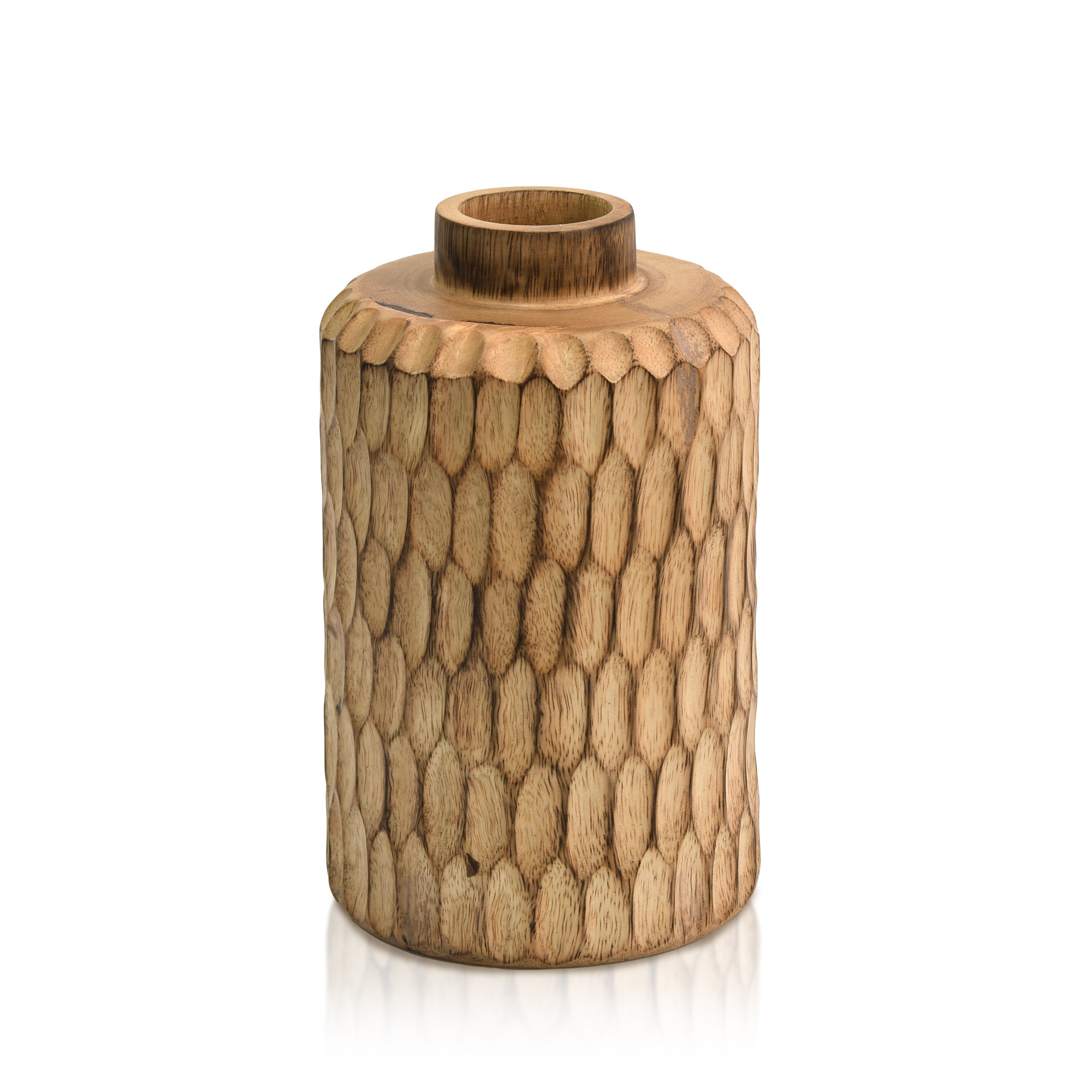 Millwood Pines Crossan Handmade Wood Table Vase Wayfair